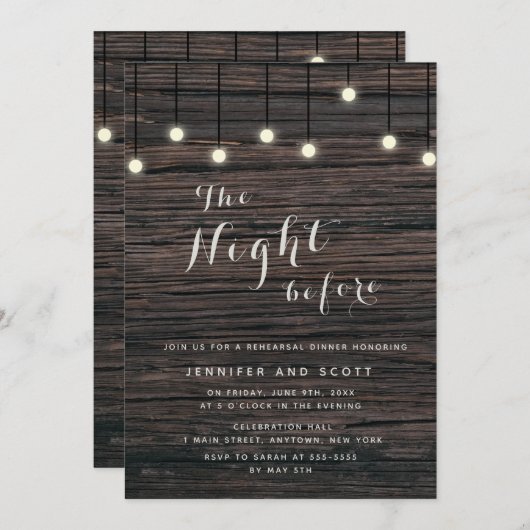 Rustige avond voor repetitie binnenste injecties kaart (Voorkant / Achterkant)