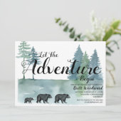 Rustige avontuur Beren Jongen Camping Birthday Kaart (Staand voorkant)