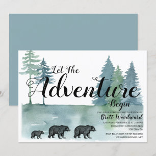 Rustige avontuur Beren Jongen Camping Birthday Kaart