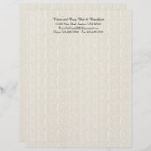 Rustige B&B Guest Information Filler Page Off Whit Briefhoofd (Voorkant / Achterkant)