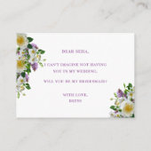 Rustige baarse florale zal je mijn bruidsmeisje zi informatiekaartje (Achterkant)