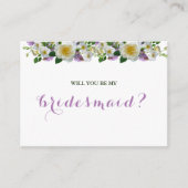 Rustige baarse florale zal je mijn bruidsmeisje zi informatiekaartje (Voorkant)
