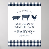 Rustige Baby BBQ Blue Pset Welcome Poster (Voorkant)