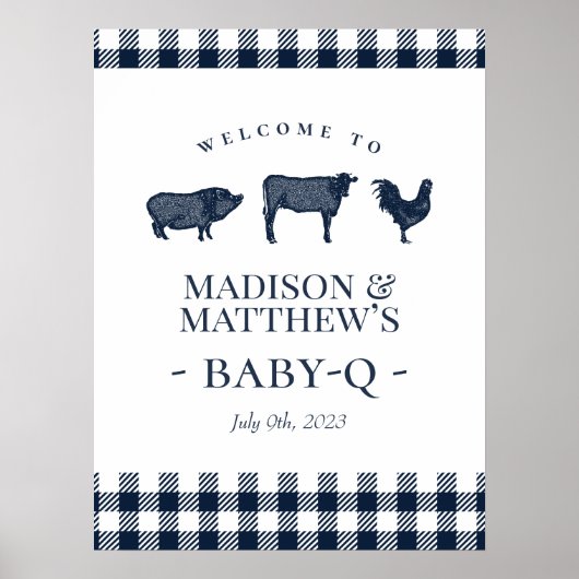 Rustige Baby BBQ Blue Pset Welcome Poster (Voorkant)