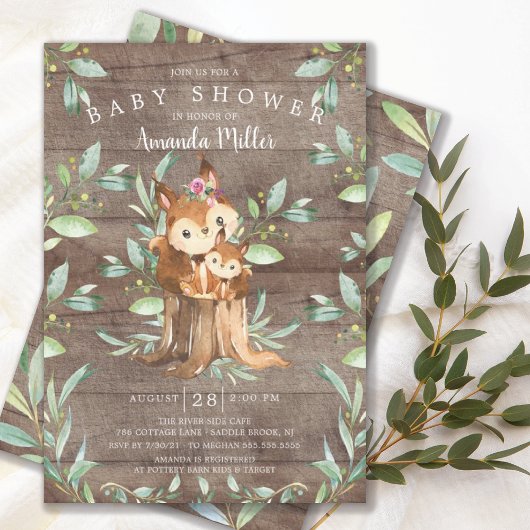 Rustige Baby eekhoorn en Baby shower van mam Kaart