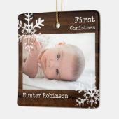 Rustige Baby Eerste Kerst Foto Keramisch Ornament (Links)