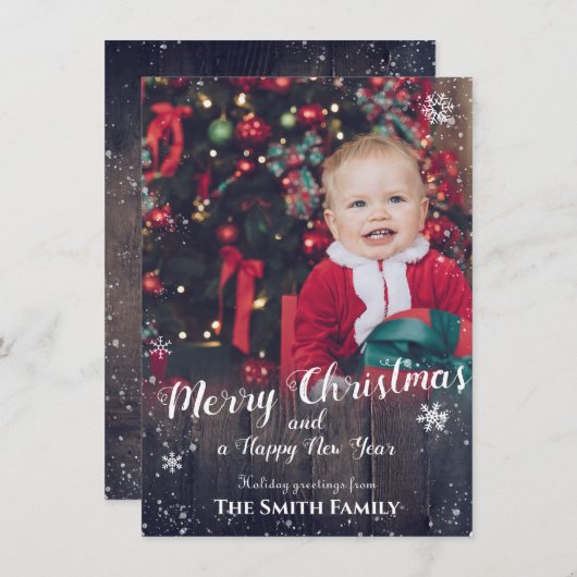 Rustige baby kerst feestdagenkaart (Voorkant / Achterkant)