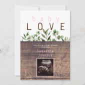 Rustige Baby Love Ultrasound Baby shower Roze Kaart (Voorkant)