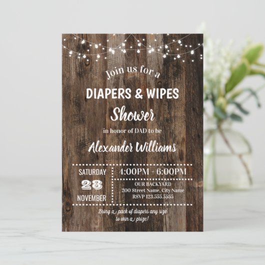 Rustige Baby-luierdouche Kaart (Staand voorkant)