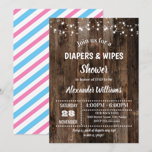 Rustige Baby-luierdouche Kaart (Voorkant / Achterkant)