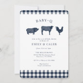 Rustige Baby Q Blue Pset Baby shower Invitation Kaart (Voorkant)
