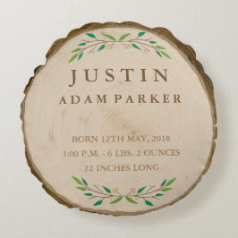 Rustige Baby rondom hout Rond Kussen