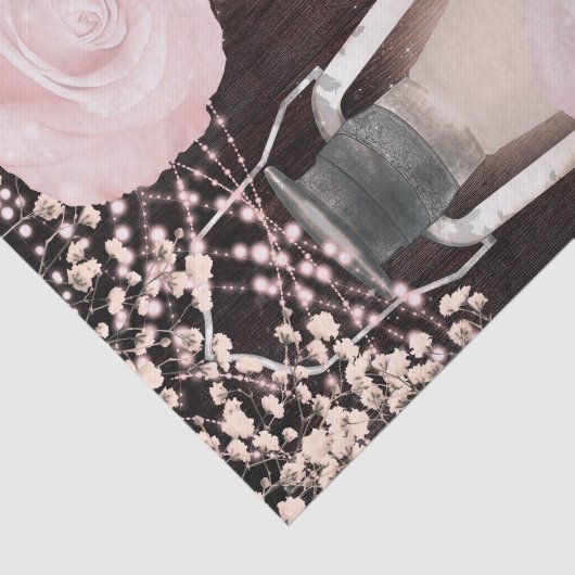 Rustige Baby Roze Blush Rozen Tissuepapier (Detail)