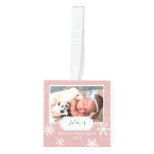 Rustige Baby roze fotocollage sneeuw Decoratie (Voorkant)