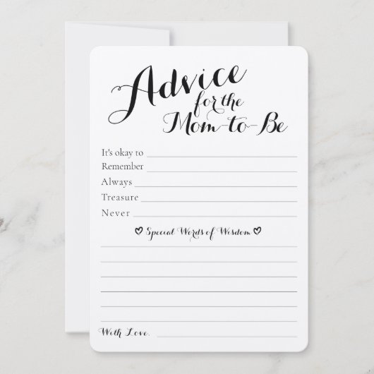 Rustige Baby shower Advice & Predictions Flat Card (Voorkant)