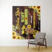 Rustige Baby shower "Baby Girl", gele zonnebloem Wandkleed (In situ)