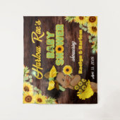 Rustige Baby shower "Baby Girl", gele zonnebloem Wandkleed (Voorkant)