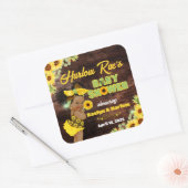 Rustige Baby shower Baby Vierkante Sticker (Envelop)