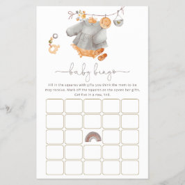 Rustige Baby shower Bingo Game Flyer