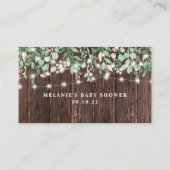 Rustige baby shower cadeaukaart informatiekaartje (Achterkant)