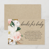 Rustige baby shower florale blush informatiekaartje (Voorkant / Achterkant)