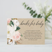 Rustige baby shower florale blush informatiekaartje (Staand voorkant)