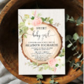 Rustige baby shower florele meid kaart