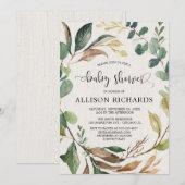 Rustige baby shower genderneutraal houtsplatform kaart (Voorkant / Achterkant)