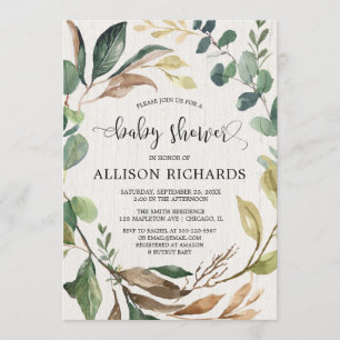 Rustige baby shower genderneutraal houtsplatform kaart