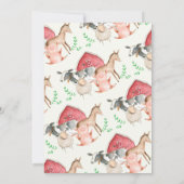 Rustige Baby shower Kaart landbouwhuisdieren (Achterkant)