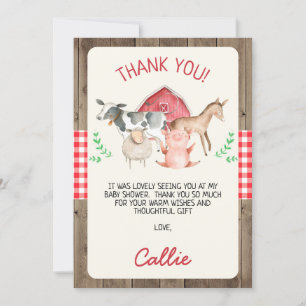 Rustige Baby shower Kaart landbouwhuisdieren