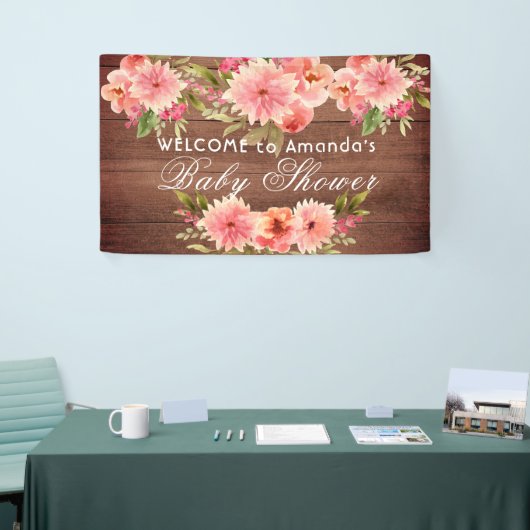Rustige baby shower koraalappelmolen bruin spandoek (Beurs)