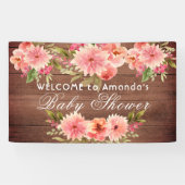 Rustige baby shower koraalappelmolen bruin spandoek (Horizontaal)