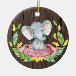 Rustige Baby shower olifant Keramisch Ornament