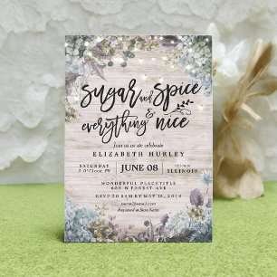 Rustige Baby shower, suiker, specerijen en alles,  Kaart