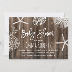 Rustige Baby shower van de Beach Starfish & Seashe Kaart