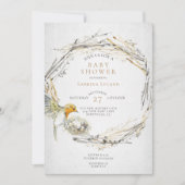 Rustige Baby shower van de Waterverf van vogels en Kaart (Voorkant)