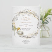 Rustige Baby shower van de Waterverf van vogels en Kaart (Staand voorkant)