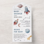 Rustige Baby shower voor ultravioletruimteverwarmi All In One Uitnodiging (Binnen)