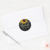 Rustige baby shower zonnebloem dank u ronde sticker (Envelop)