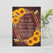 Rustige Baby showers zonnebloemen van bijen bruin  Kaart (Staand voorkant)