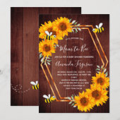 Rustige Baby showers zonnebloemen van bijen bruin  Kaart (Voorkant / Achterkant)