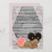 Rustige babymeisje Baptisme uitnodigen Kaart (Voorkant / Achterkant)