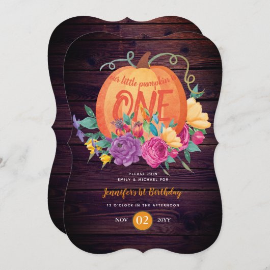 Rustige baby's van 1 september kleine pompoen kaart (Voorkant / Achterkant)