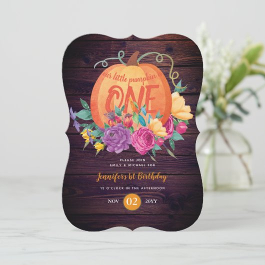 Rustige baby's van 1 september kleine pompoen kaart (Staand voorkant)