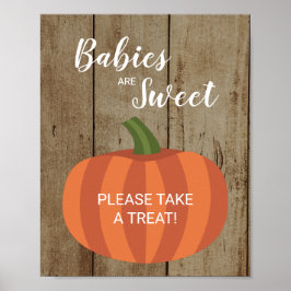 Rustige baby's zijn zoete Herfst pompoen Baby show Poster