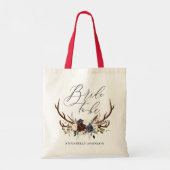 rustige bachelorette bride om florale antaarns te  tote bag (Achterkant)