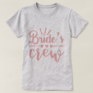 Rustige Bachelorette Roze Calligrafie Brides T-shirt