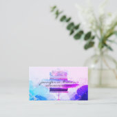 Rustige bakkerij Cake Elegant Blauw roze Visitekaartje (Staand voorkant)