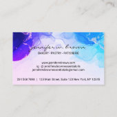 Rustige bakkerij Cake Elegant Blauw roze Visitekaartje (Achterkant)